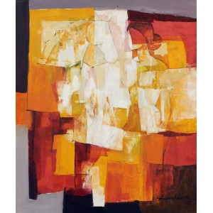 Mashkoor Raza, 36 x 30 Inch, Oil on Canvas, Abstract Painting, AC-MR-414